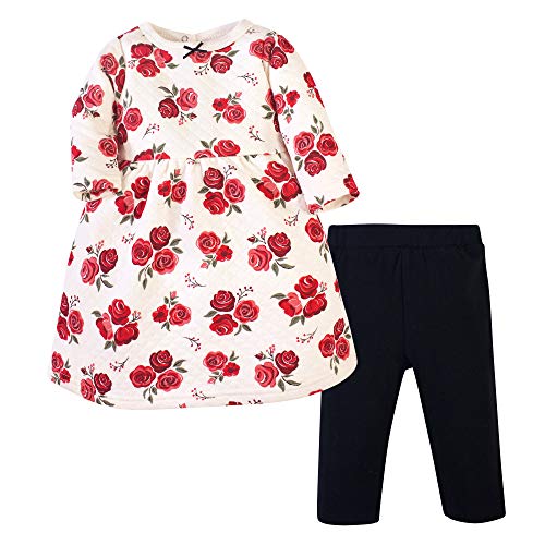 Image of Hudson Baby Unisex Baby Quilted Cotton Dress and Leggings