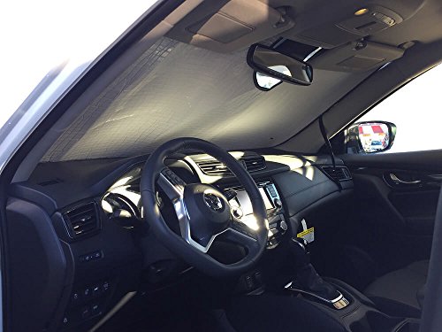 HeatShield, The Original Windshield Sun Shade, Custom-Fit for Nissan Rogue SUV w/Sensor 2014, 2015, 2016, 2017, 2018, 2019, 2020 Silver Series