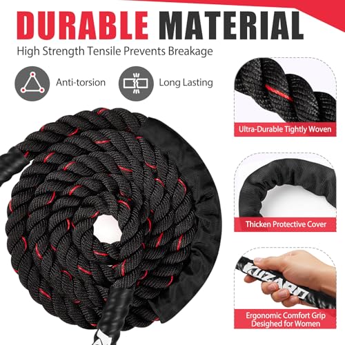 Image of KUZARO Jump Rope, Weighted Jump Rope for Women, Heavy Jump Ropes for Fitness, Home Gym Exercise Equipment, Adult Skipping Rope for Improve Strength, Weight Loss, Boxing Training,Total Body Workout Equipment