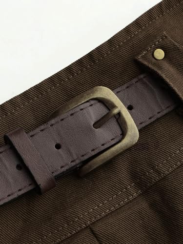 CIDER Mid Waist Solid Pleated Skort with Belt2