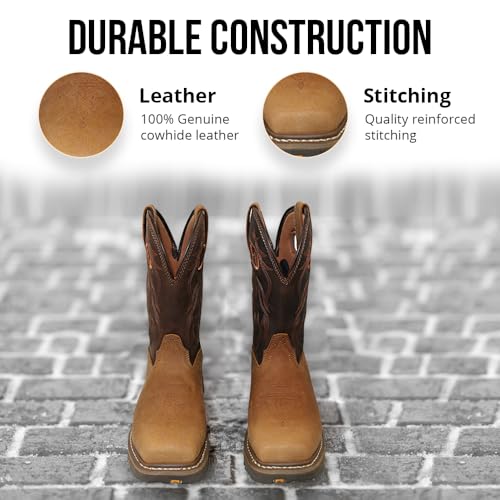 Wolf Leather Work Boots for Men - Slip Resistant, Insulated, Construction Mens Work Boots - Composite Toe3