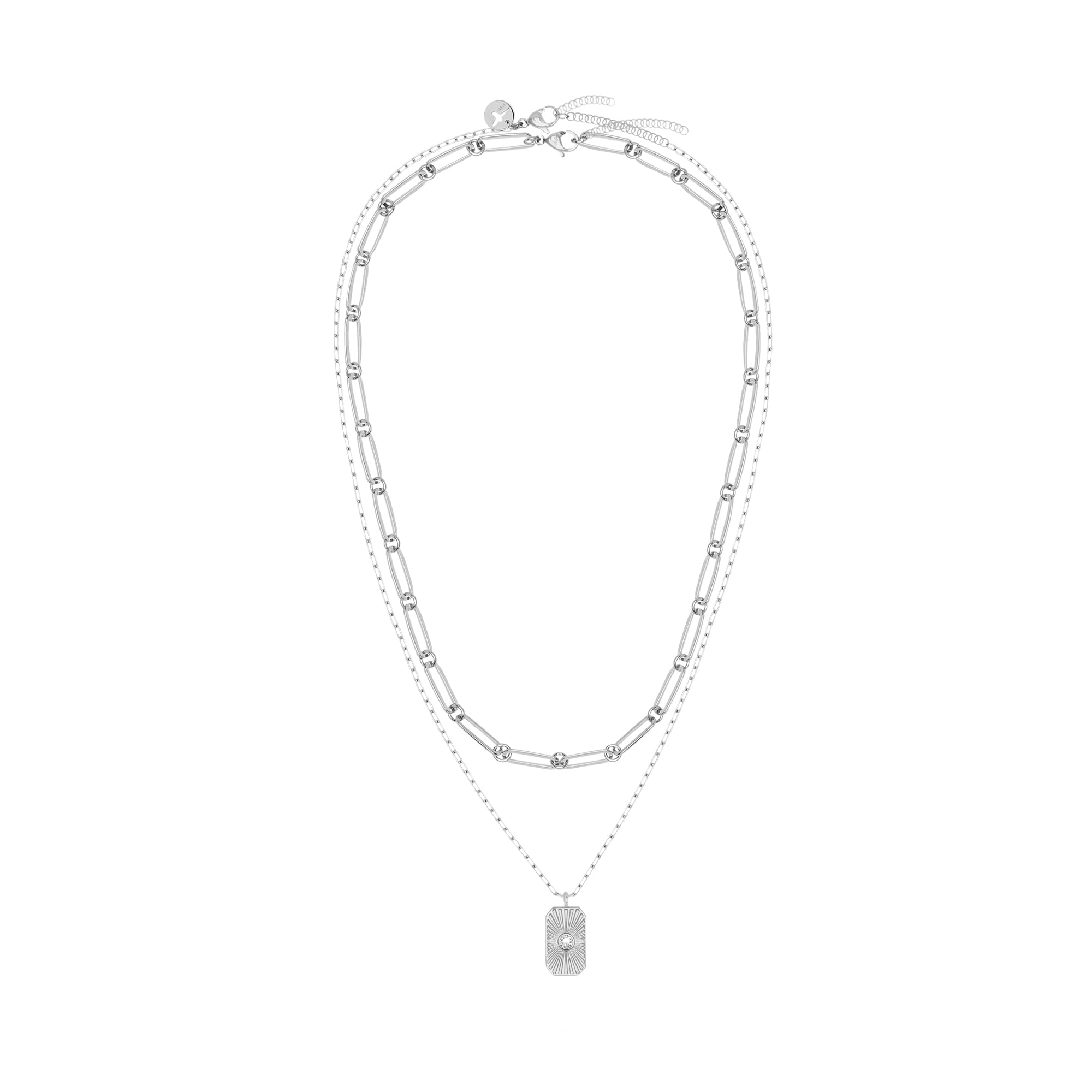 Tamaris Halsketten Layering Set für Damen, Halsschmuck einzeln tragbar und Größenverstellbar, wasserfest aus Edelstahl