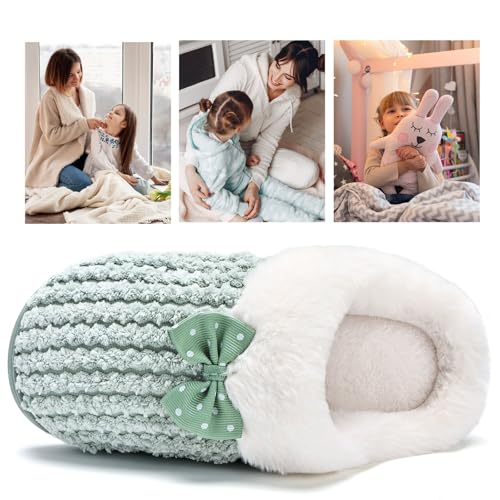 Image of WateLves Girls Slippers Memory Foam Toddler Kids Comfort Wool-Like Plush Fleece Lined House Shoes for Indoor & Outdoor