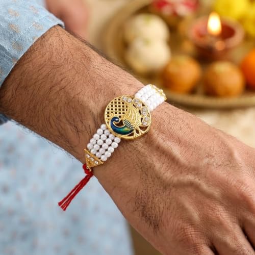 Image of Saugat Traders Rakhi for Bhaiya Bhabhi and Kids Set of 3 with Chocolate Gift | Rakhi for Beloved Brother | Lumba Rakhi for Bhabhi | Cartoon Rakhi for Kids | Roli Chawal Chopra Pack