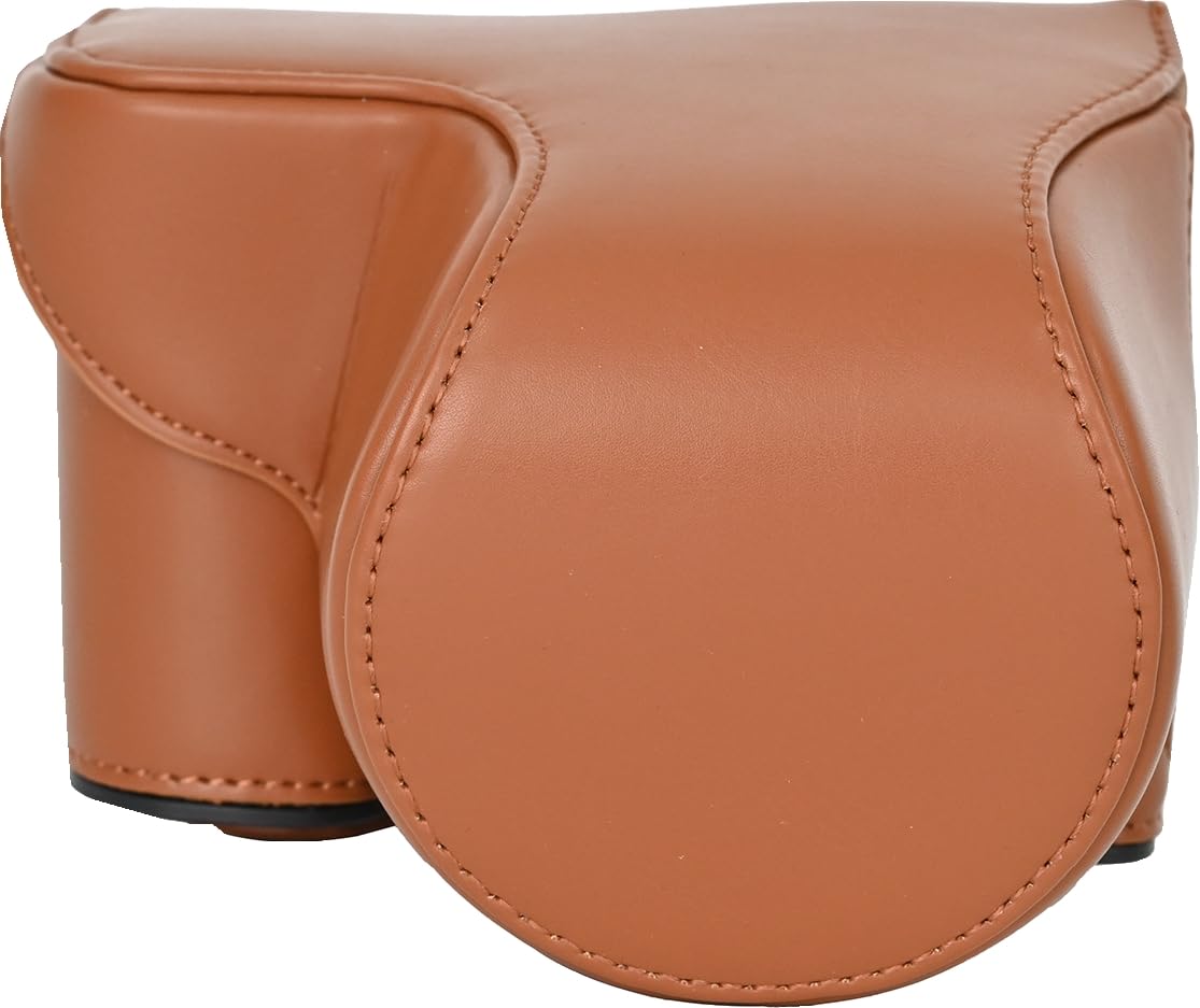 BMAOLLONGB ZV-E10 Case, Premium PU Leather FullBody Camera Case Bag Cover for Sony ZV-E10 With Neck Strap (Brown)