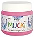Kreul 23120 - Mucki schimmernde Funkel - Fingerfarbe, 150 ml in Feenstaub rosa, auf Wasserbasis, parabenfrei, glutenfrei, laktosefrei und vegan, auswaschbar, vermalbar mit Pinsel und Fingern