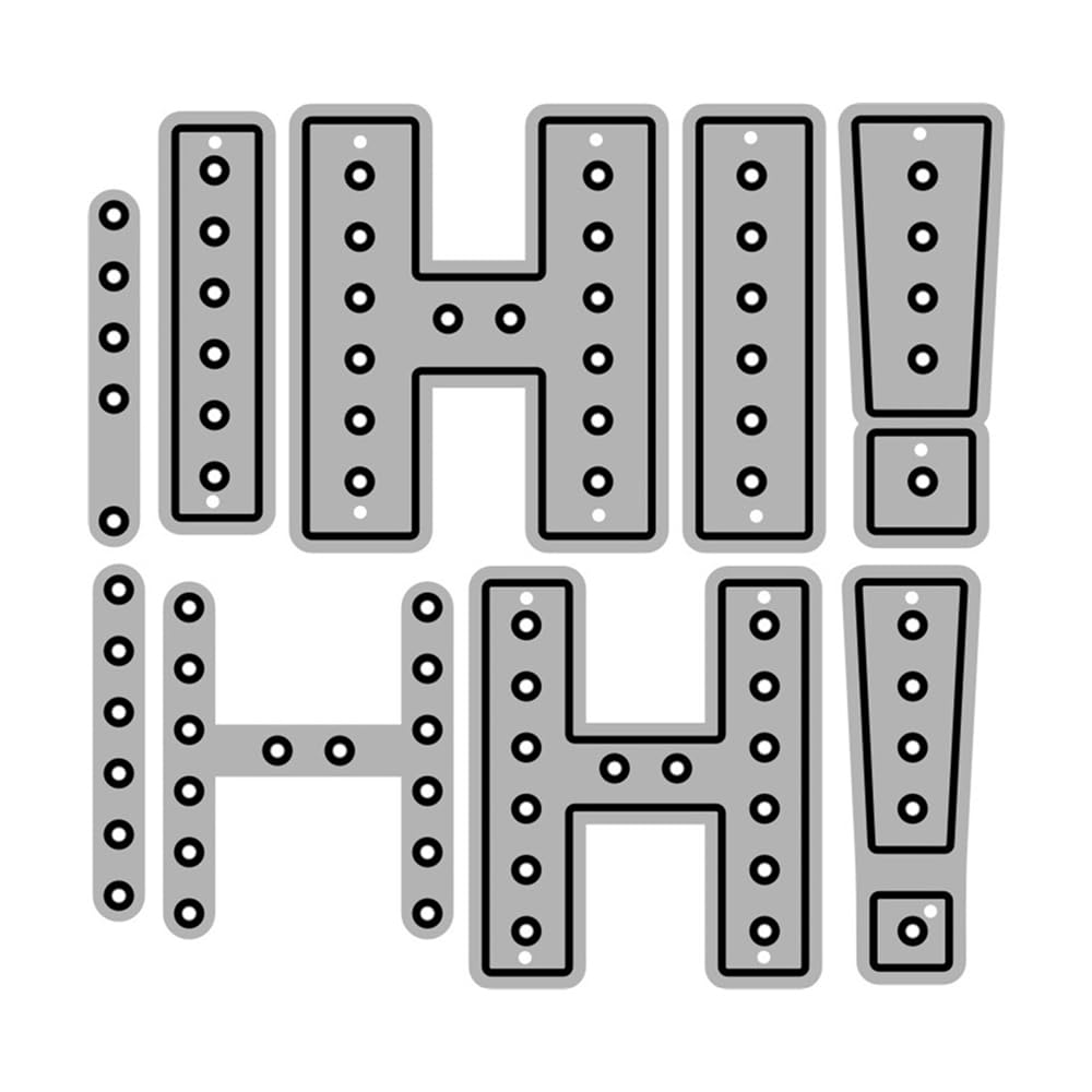 Word IH Hollow Dots Die Cuts for Card Making, Exclamation Mark Metal Cutting Dies for Paper Scrapbooking, DIY Stencils for Album Party Wedding Festivals Decoration — image 1