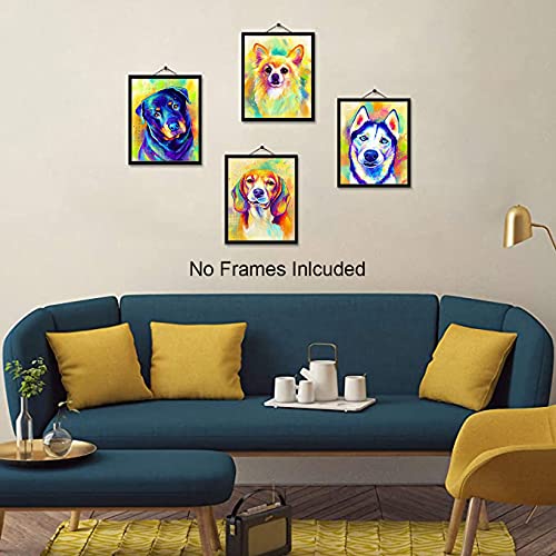 Watercolor Dog Canvas Wall Art Prints - Set Of 6 Lovely Labrador Puppy Wall Art Decor (8?X10?,Unframed), Funny & Cute Pet Painting Animal Artwork For Pet Lovers Kid Bedroom Pet Room Decor #TOP5
