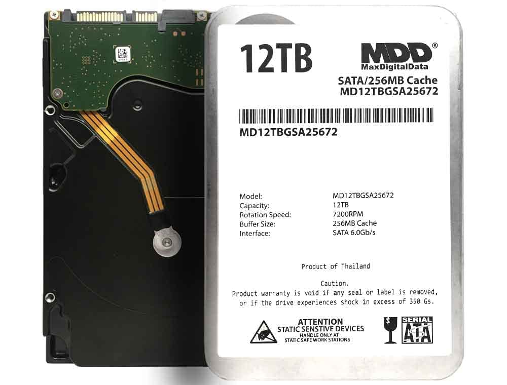 MDD 12TB 7200RPM SATA 6Gb s 256MB Cache 3 5inch Internal Desktop Hard Drive MD12TBGSA25672 Mechanical Hard Disk