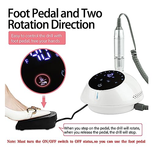 Nail-Grinding-Machine-40000RPM-Electric-Nail-Drill-Manicure-Machine-for-Nails-Pedicure-with-Touch-Screen-Nail-Art-Equipment-Nail-Milling-Cutter-Set-for-DIY-Home-or-Salon-Mani-Pedis