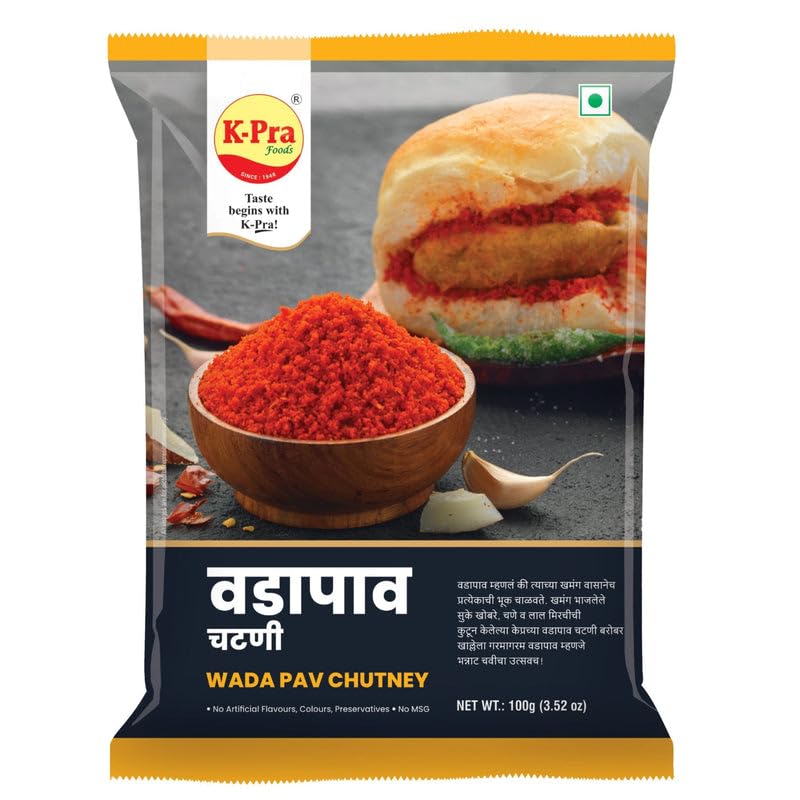 K-Pra Wada Pav Chutney | 100% Natural | No Preservatives | No Added Colors or Flavours | Ready to Use | 100g-picture-19