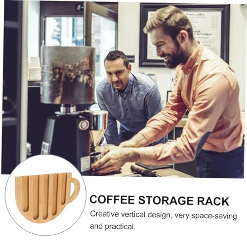Présentoir à capsules de café en bois support dosettes tasse - 8