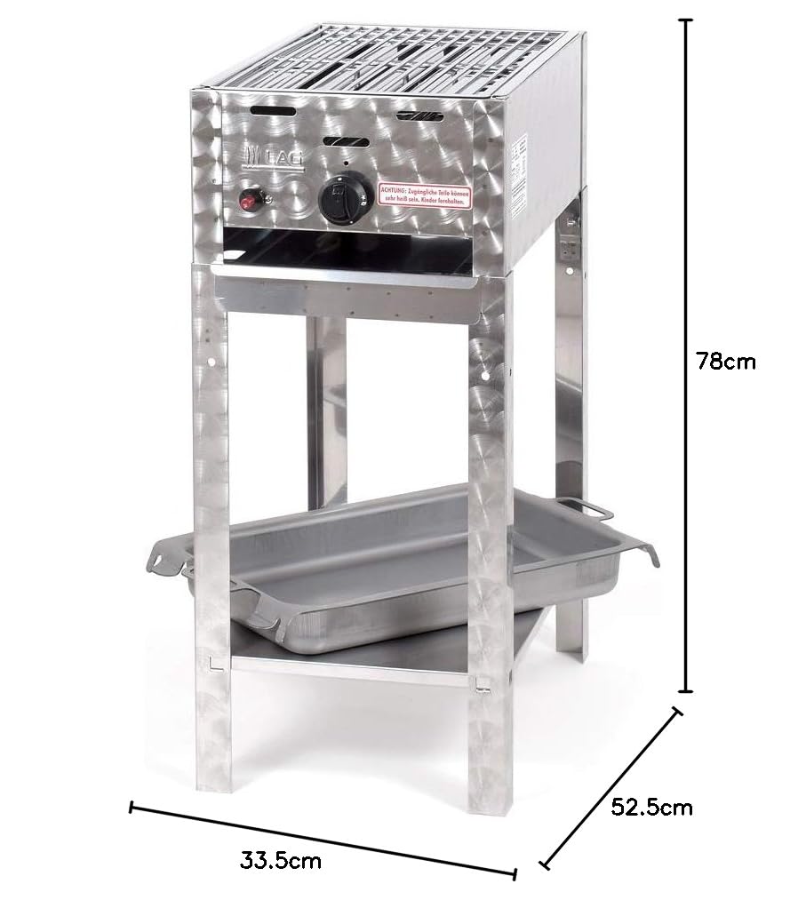 Gasgrill-Kombibräter 3,65 kW Standmodell mit Grillrost und Stahlpfanne 1-flammig Gasgrill Grill Gastrobräter Profigrill Verein