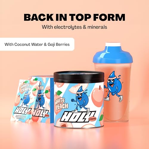 HOLY Hydration โWhite Peachโ | 50 portions with Valuable Electrolytes & Minerals | Hydration Drink | Vegan with 100% Natural Fruit Flavours (350g) - Image 4