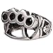 Silver Biker Ring 316L Stainless Steel Boxing Gloves Hand Buckle Soft Gothic Sz 7-13