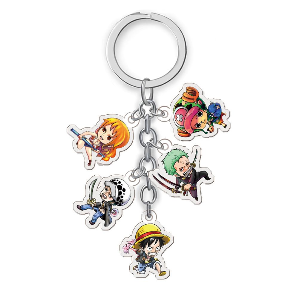 ZKTSRY One Piece Anime Acrylic Keychain, Roronoa Zoro Luffy