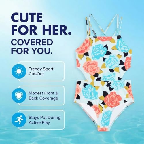Image of Kanu Surf Girls' Beach Girl Sport Cut-Out One Piece Swimsuit