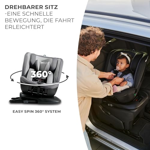 Kinderkraft XPEDITION2 Kindersitz I-SIZE 40-150cm, 360° drehbar, Grau – Ansicht 4