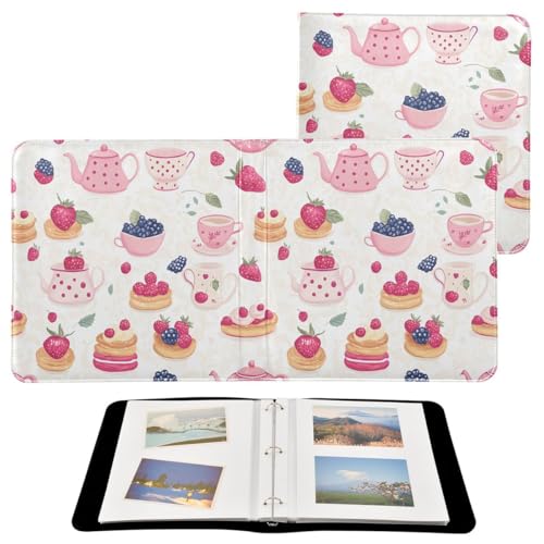 JUMBEAR Álbum de fotos grande autoadhesivo con 20 páginas, álbum de recortes para boda, familia, bebé, vacaciones, deliciosos pasteles y tetera