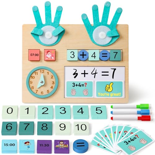 Atoylink Montessori Juguetes de Madera, Juegos Matematicos para Contar, Primaria Temprano Matemáticas Aprender, Juguetes Educativos para Niños 3 4 5 6 7 8 Años