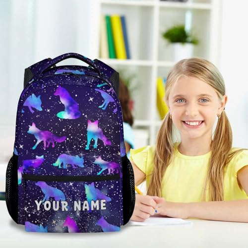 Personalized Wolf Backpack for Kids, 17 Inch Colorful Backpacks for Primary School, Cool Durable Bookbag for Teens2