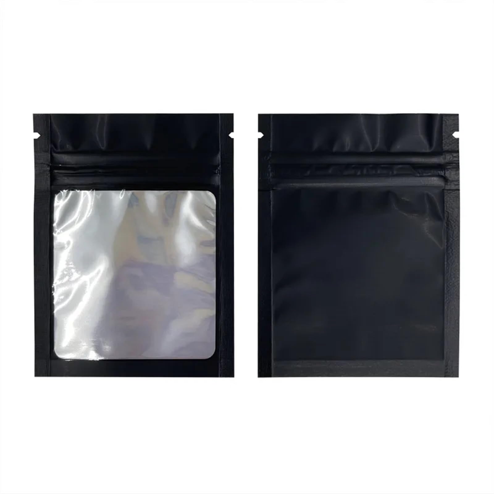 Ziplock Baggies, Flat Mylar Zip Lock Bags Multicolor Resealable(Black)