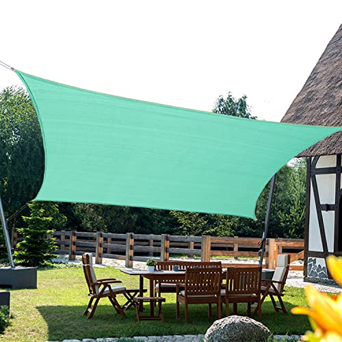 Image of KANAGAWA 8'x10' Sun Shade Sail Turquoise Curved Rectangle