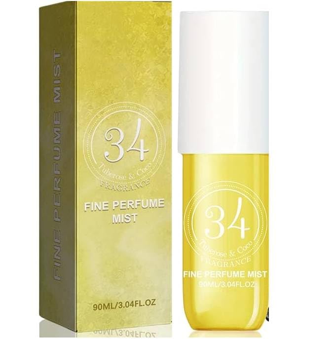 Brazilian Hair and Body Fragrance Mist/Spray Body 90 ml- Body Perfume Spray Mist Long-Lasting Fragrance Travel Size- Brazilian Perfume Body Spray (Yellow)
