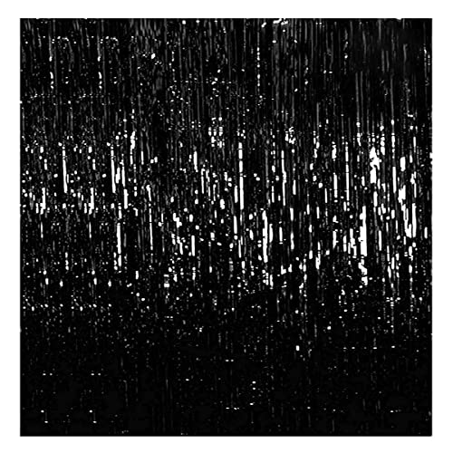 Image of Party Propz Black Foil Curtain for Decoration - Set of 4 Pcs (3 ft x 6 ft Each) Black Foil Curtains for Birthday Decorations | Blacks Birthday Decorations Items | Foil Fringe Curtains