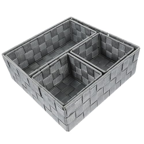 Boîtes de rangement de bureau gris porte-objets divers plastique multifonctions