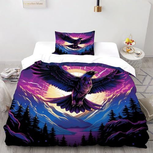 Housse de couette 2 pièces animal microfibre Hawk lit simple - 2