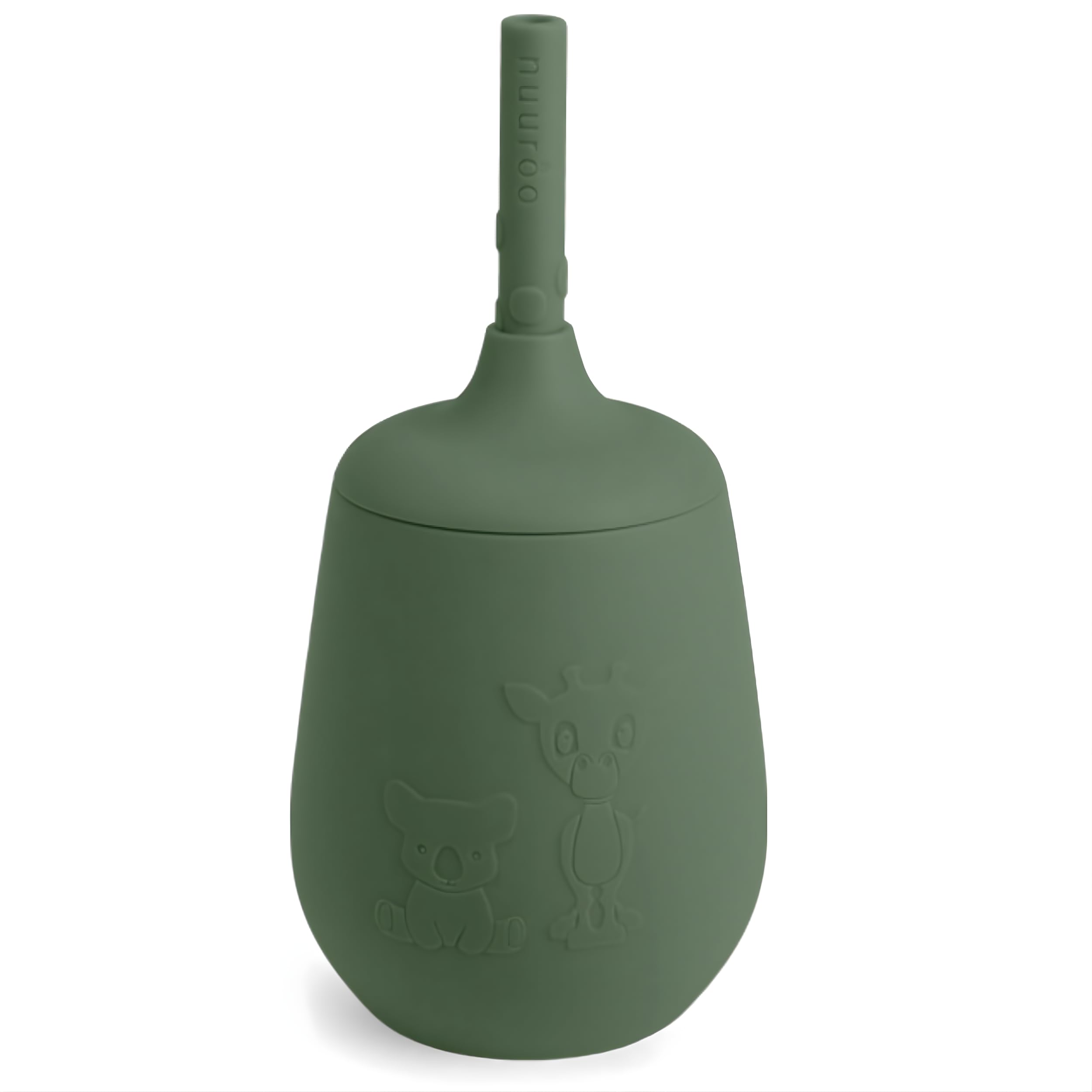 Nuuroo Green Silicone Cup With Straw – 230 Ml Lfgb Food-Grade Silicone Toddler Cup With Removable Lid & Spout, Dishwasher & Microwave Safe, Designed In Denmark (Green)