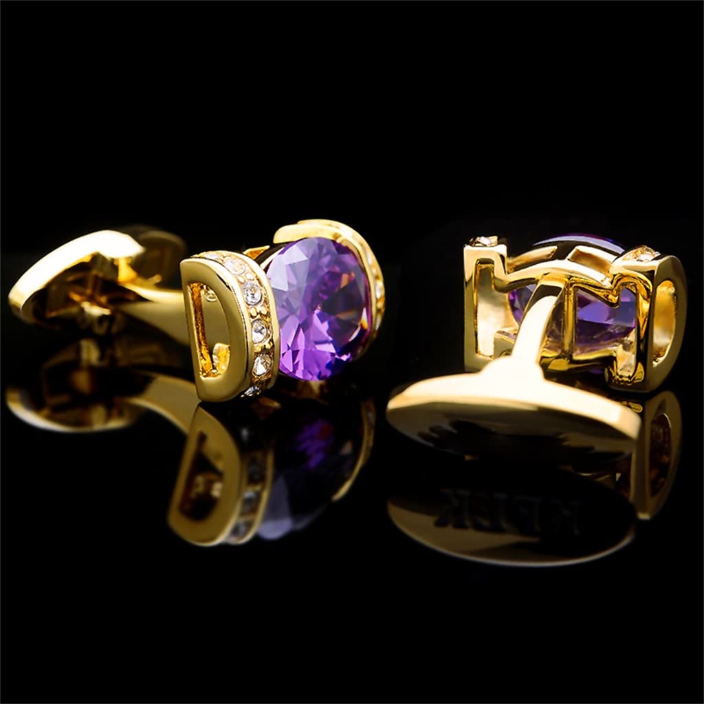 Camicie Unisex Gemelli in Metallo Gemelli Viola Accessori per Polsini della Camicia degli Ospiti (Color : A, Size : 17 * 11mm)