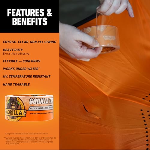 Gorilla 6060002 Crystal Clear Repair Duct Tape thumb #3