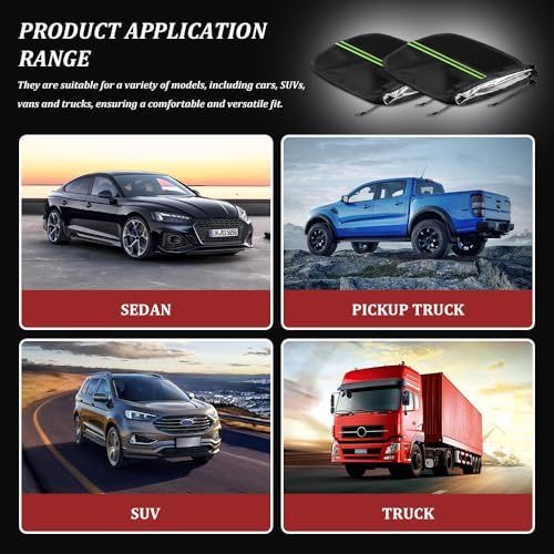 Image of 4PCS Side Mirror Covers and Windshield Wiper Covers, Windshield Cover for Ice and Snow, Durable Snow Mirror Cover and Wiper Blades, Universal Winter Accessories Side Mirror Covers for Most Cars