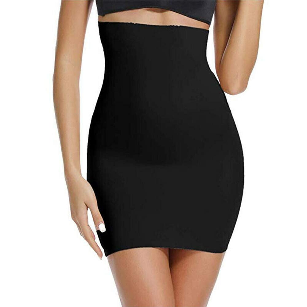 Astound High Waist Half Slip for Women Under Dress Shapewear Tummy Control Body Shaper Black-image-17