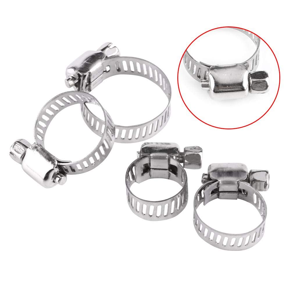 BORDSTRACT Kit 10 Fascette Stringitubo In Acciaio Inox, Regolabili A Vite, Dimensioni Multiple Da 8mm A 25mm, Larghezza 8mm, Per Tubi Carburante/Aria/Acqua - Automobile E Fai Da Te - 2