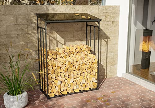 Abri pour bois de chauffage Ruston en acier galvanisé CLP - Taille L - 3