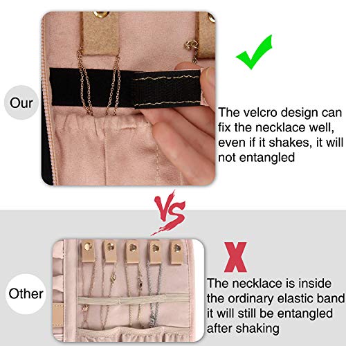 Travel-Jewelry-Organizer-Roll-with-Zipper-Pockets-Large-Hanging-Jewelry-Roll-Bag-Case-for-Rings-Earrings-Necklaces-Bracelets-Brooches-Waterpoof-Bag-with-Separate-Compartments-Large-Black