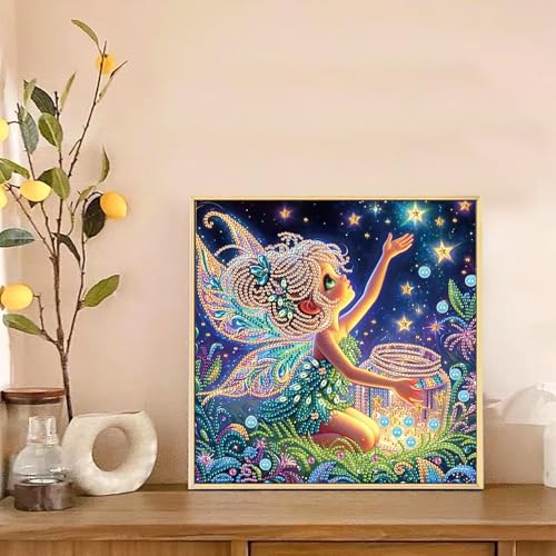 Image of 5D Special Shape Diamond Art Kits for Beginners, Diamond Painting Kits for Adults, Crystal Rhinestones Diamond Painting for Home Wall Decoration Gift 12x12 inch /30x30 cm, Starry Night Enchantment