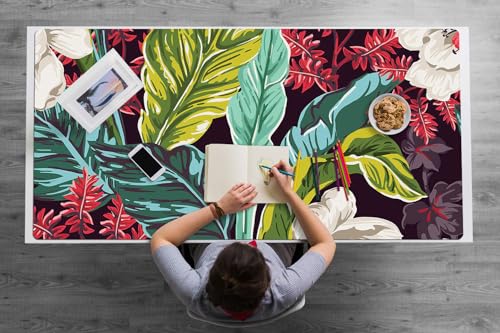 Tapis de bureau pour la maison avec motif floral doux protection 120x60 cm