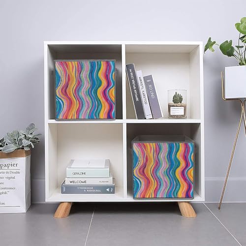 Cube de rangement pliable texturé pour optimiser vos étagères