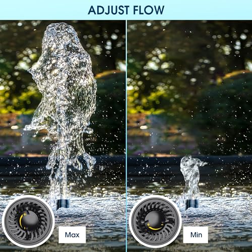 Image of NFESOLAR Ultra Quiet Submersible Water Pump 400GPH Size 5.0Lx3.3Wx3.4H in | 35W Fountain Pump with Dry Burning Protection, 10ft Cord, 8ft High Lift for Fountains, Waterfall, Aquariums KF205