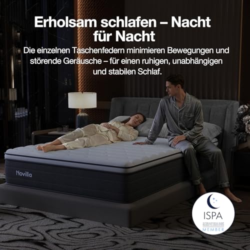Novilla 7-Zonen Matratze 160x200 cm H3 höhe 25 cm Taschenfederkernmatratze – Ansicht 9