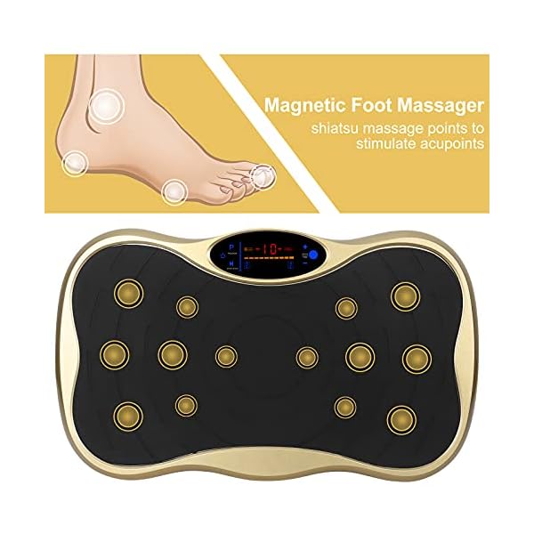 XUKOOM Vibration Plate Exercise Machine, Vibration Platform Fitness with Foot Mat/2 Loop Bands /5 Resistance Bands, 99…