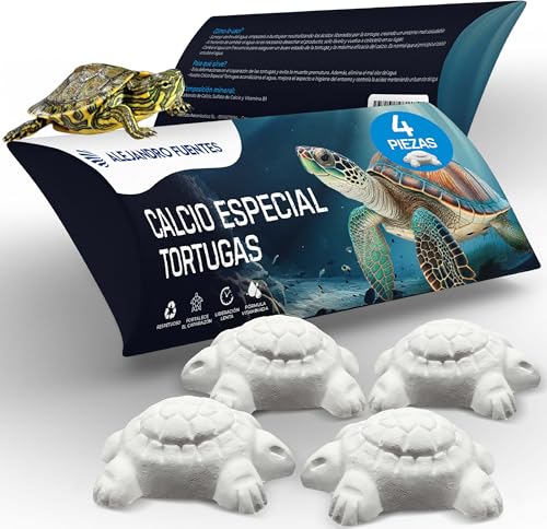 AF® - 4 Calcio per Tartarughe di Terra, 4 Pack Osso di Seppia per Tartarughe | Rilascia il Reptile calcium Lentamente, Evita il Cattivo Odore, Calcio Rettili