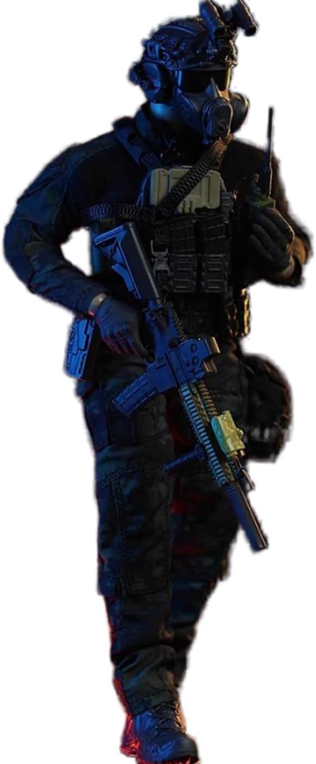 x HASUKI 1/12 Scale Special Forces Action Figure, SWAT Soldier Figure Model, Accessories Collection Military Toys