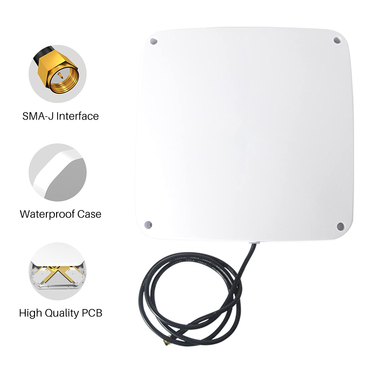 Antenne directionnelle UHF RFID 915 MHz - 1 m - Câble d'extension d'antenne 10 dBi SMA-J - Booster de panneau d'antenne Singnal pour passerelle intérieure - TX900-PB-2323