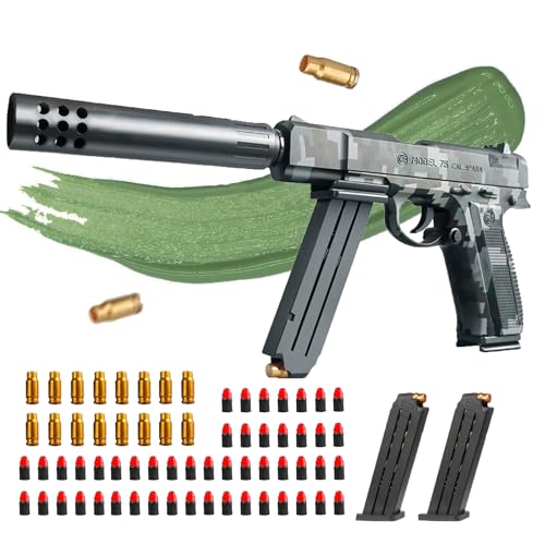 SK MISS Pistolets Jouet, Pistolet Enfants avec éjection Balles Souples, Jouet Blaster en Mousse, Pistolet à Bille EVA Modèle de Pistolet éducatif Jouets pour 14+...