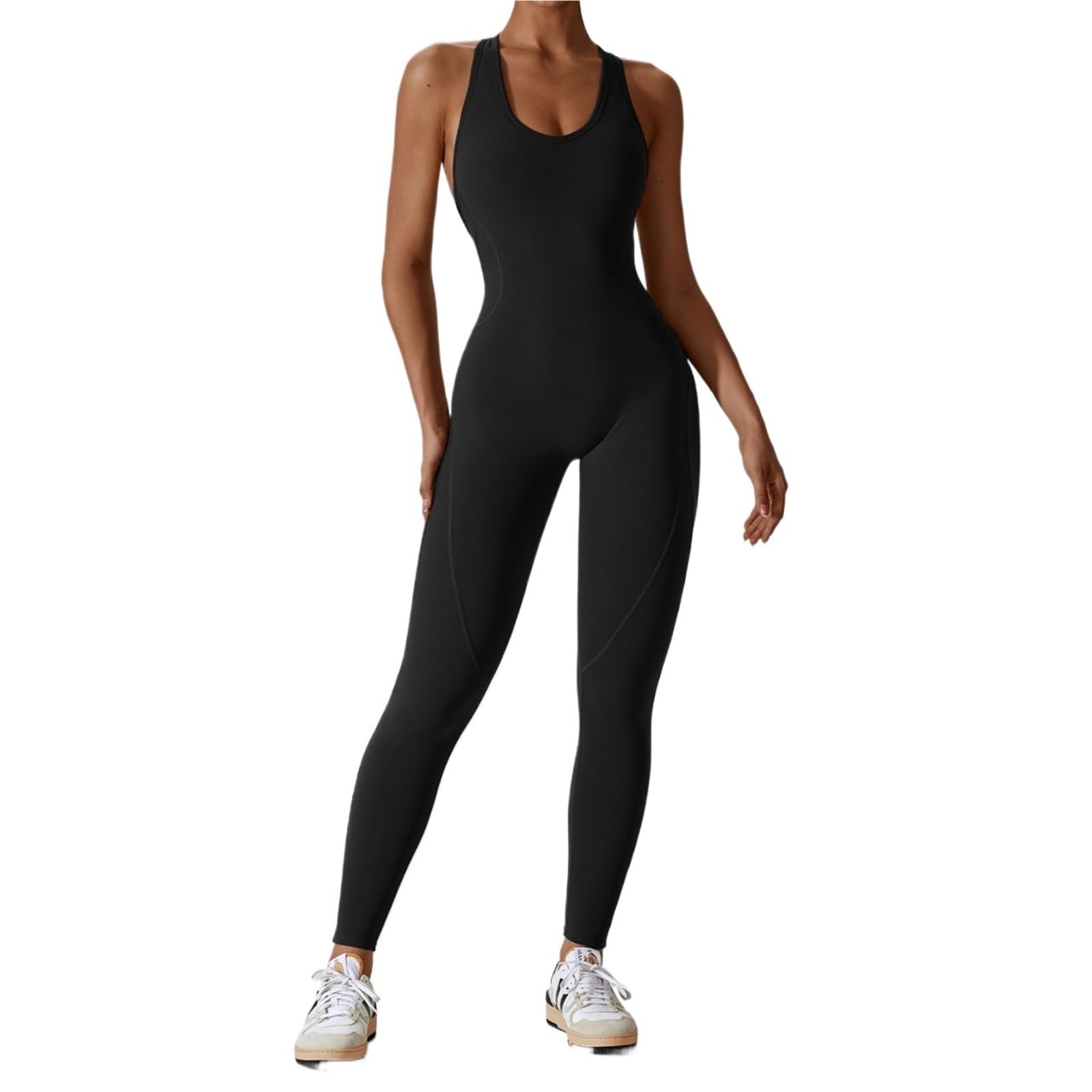 Mono de Yoga Conjunto de Mono sin Espalda, Deportivo for Mujer, una Pieza, Traje Yoga